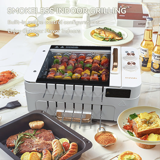 Home Portable Dual Zone, Electric Grill with Rotisserie - Read More.