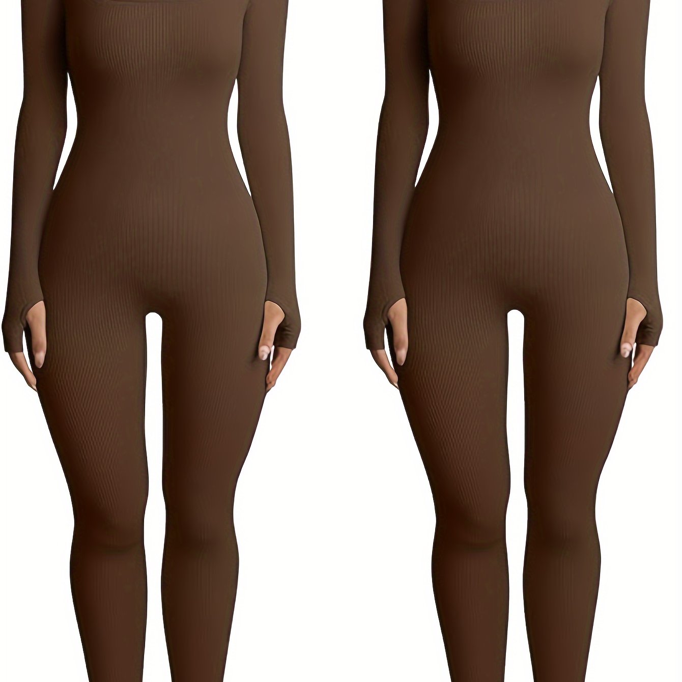 Two Pieces Seamless Ribbed Yoga Workout Jumpsuit.