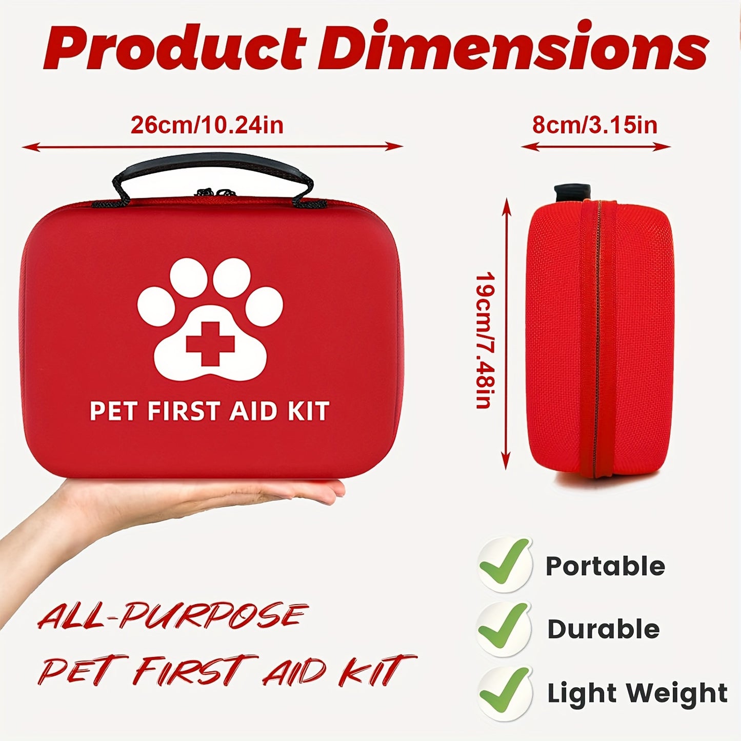 91-Piece Pet First Aid Kit Like Dogs and Cats: Emergency