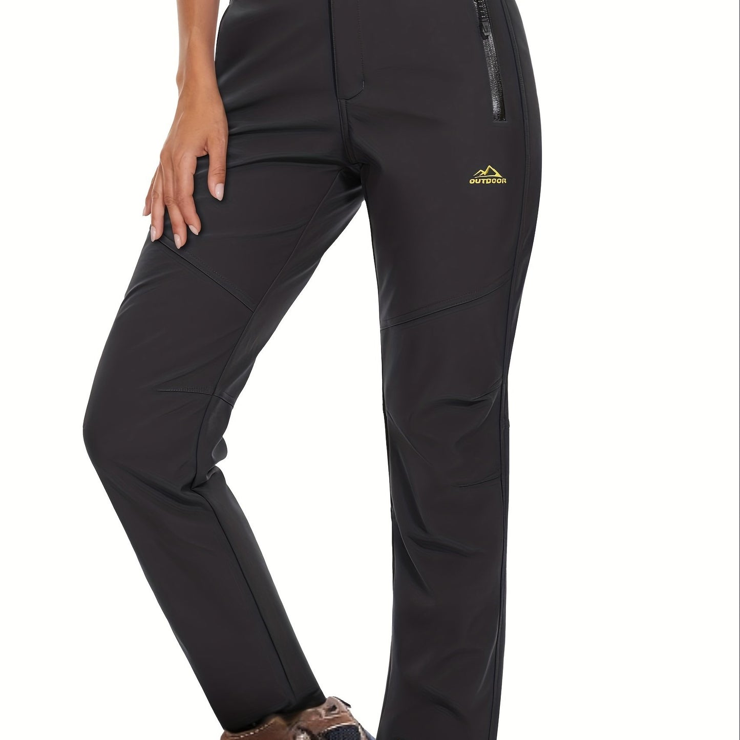 Women's Fleece Lined Insulated Softshell Pants - Deep Purple