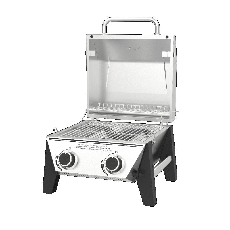 Expert Grill 2-Burner Tabletop Gas Grill, Stainless Steel, 13,000 BTUs