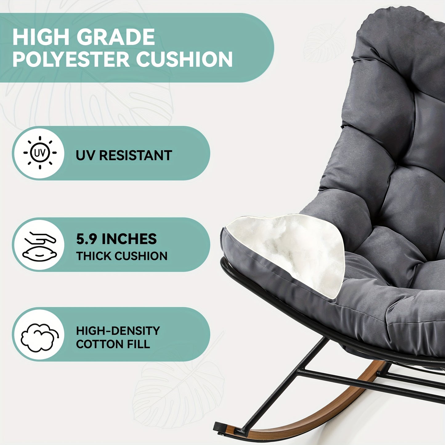 Oversized Rocking Papasan Chair with Cushion Buy 2 a His & Hers set