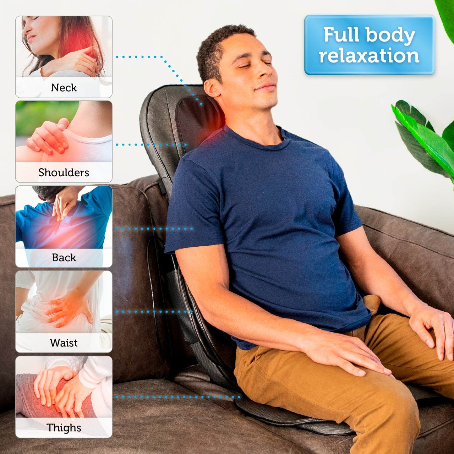 Shiatsu Heated Massage Chair Pad for Full Body Relaxation