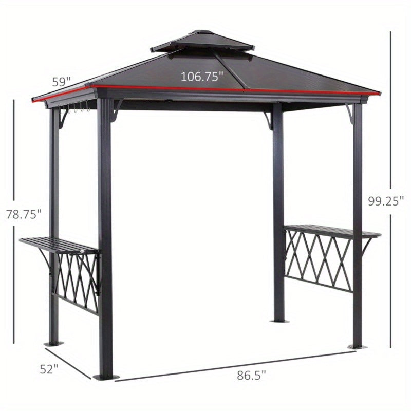 Outdoor BBQ Grill Gazebo Pergola with Ventilated Roof,