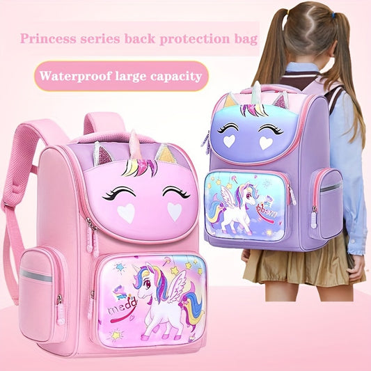 1pc Girl's Spine-protecting Schoolbag, Ultra-light Backpack.