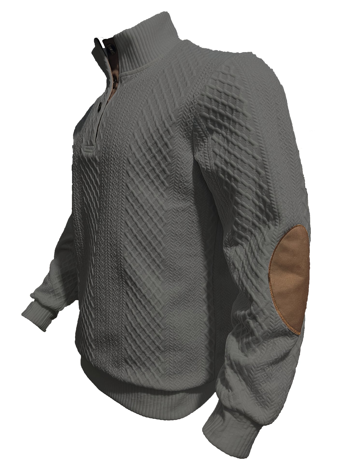 Men's Warm Shirt Soft Beige Knit,
