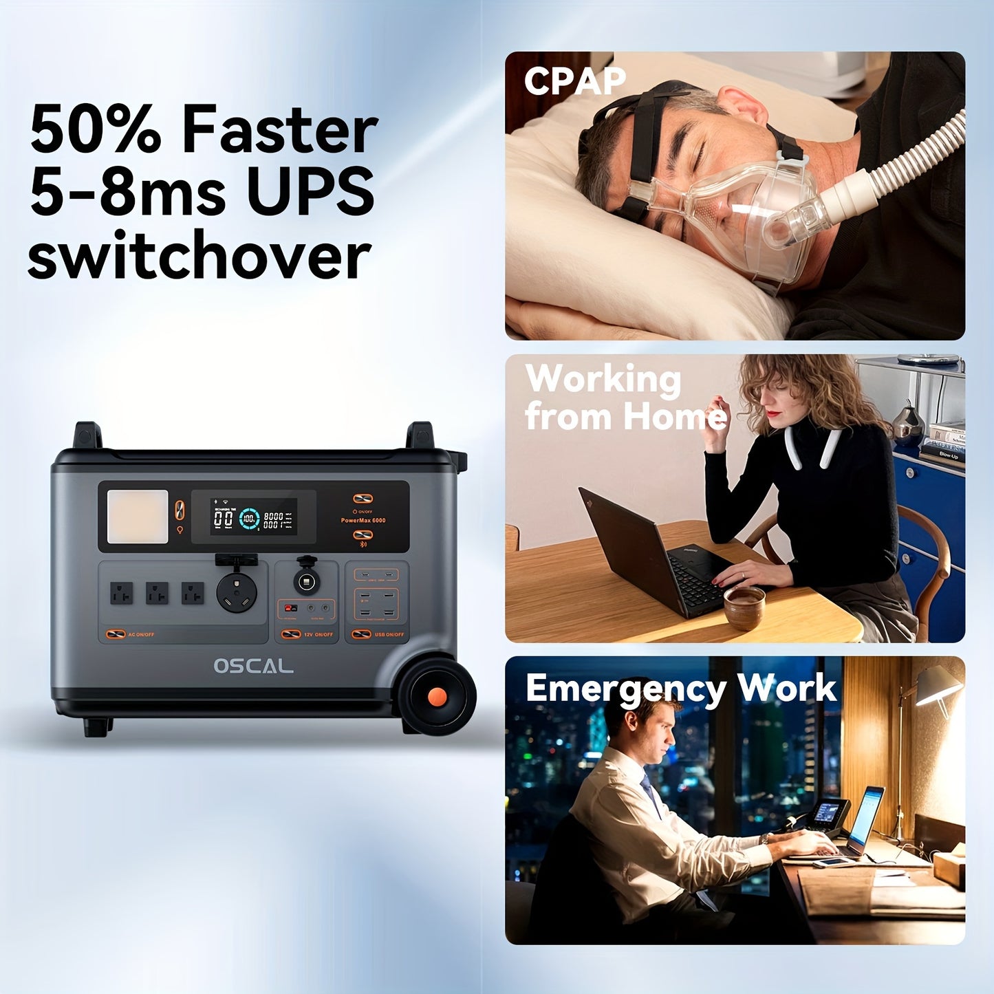Portable Power Station, Max 6000Surge 7200W, Read More