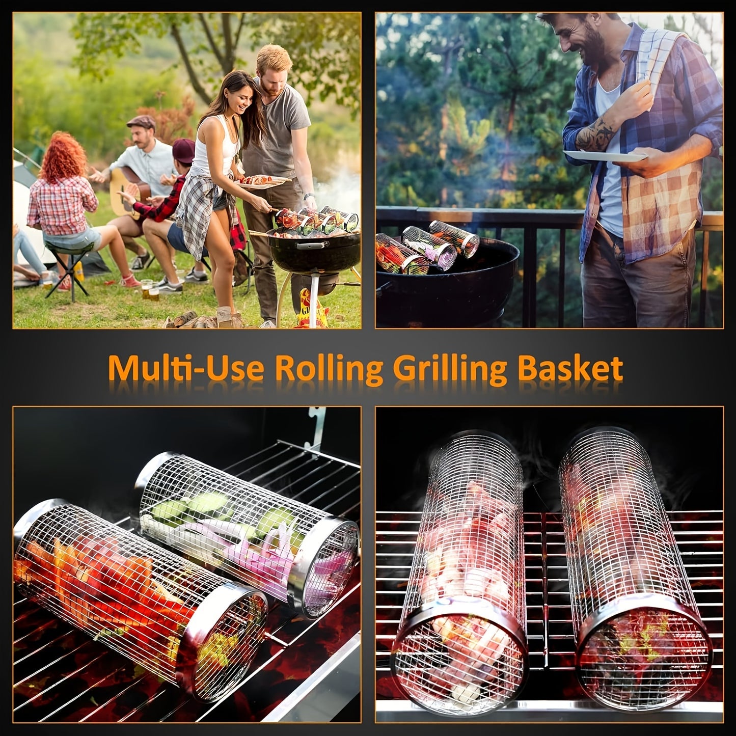 3 Grill Basket SKLJ01/ SKL04/ SKL-D2 Grill Baskets with Firm Lid
