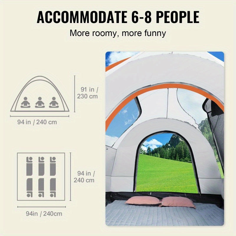 SUV Camping Tent, 8'-8' SUV Tent with Rain Layer and Carry Bag,
