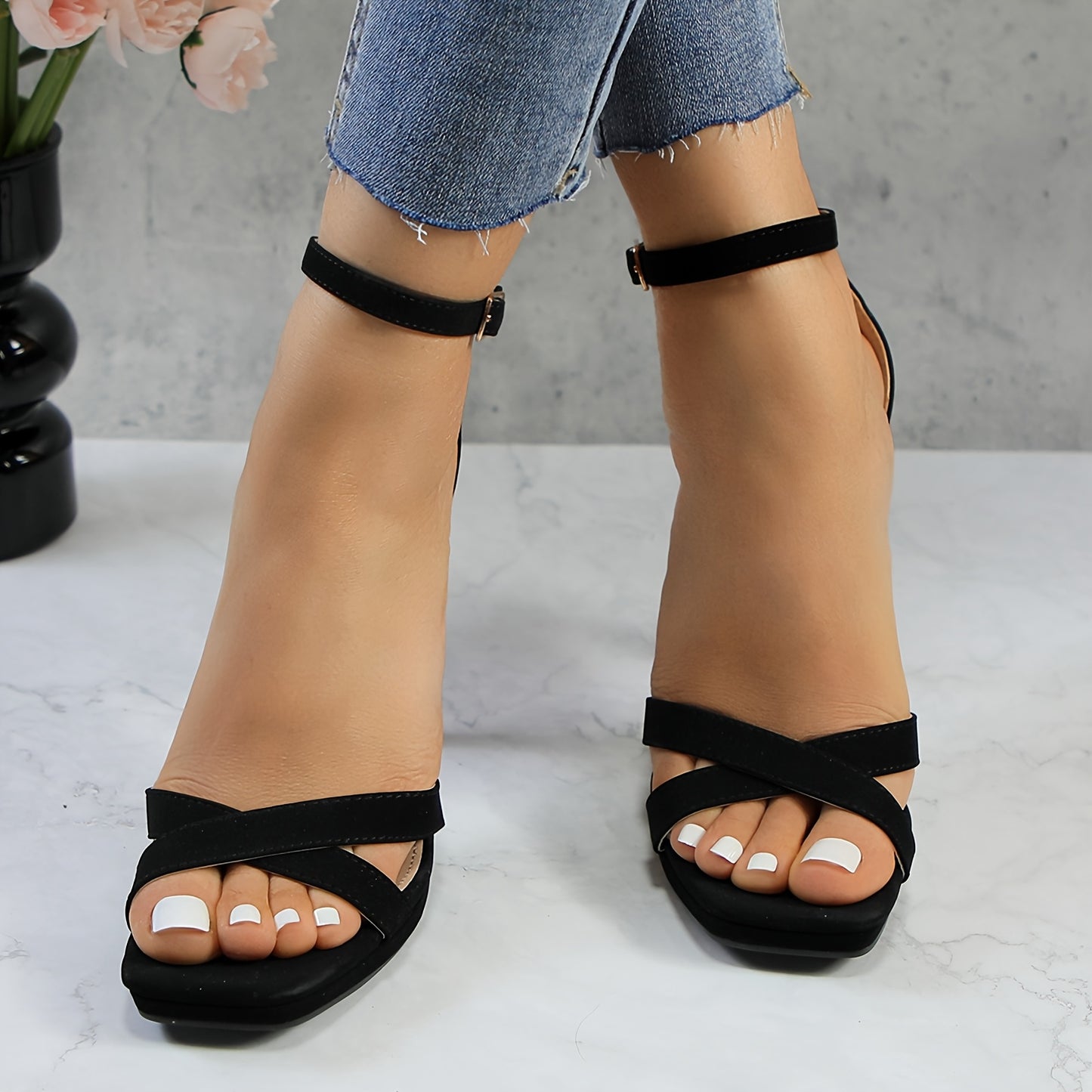 Women’s Stiletto Heel Ankle Strap Sandals