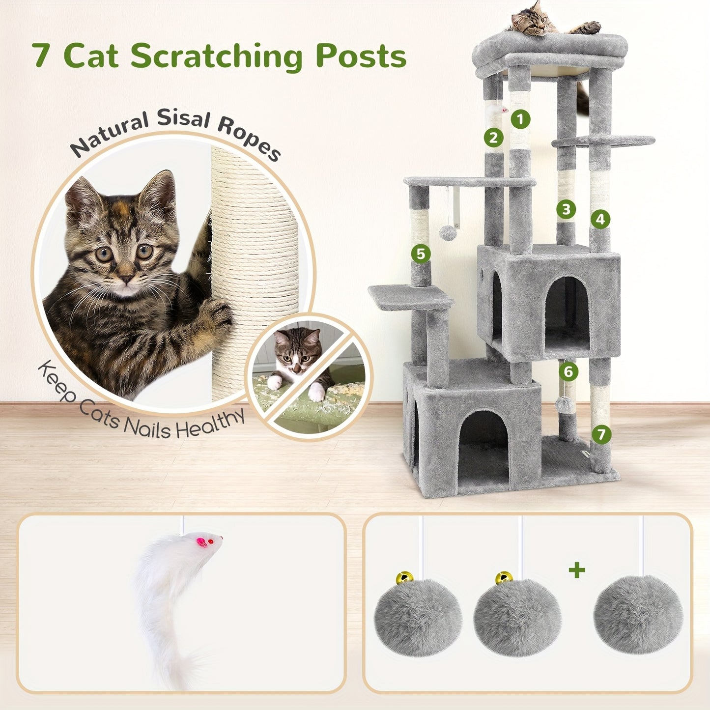 F61 Cat Tower For Indoor Cats, Heavy Duty Cat Tree.