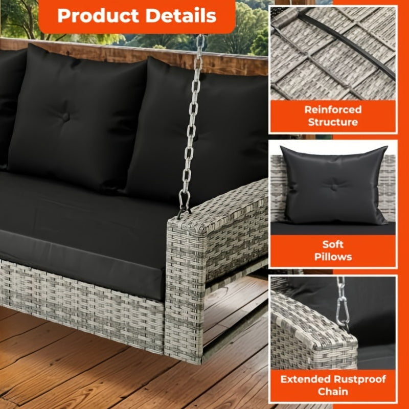 Wicker Hanging Porch Swing Lounge Read More