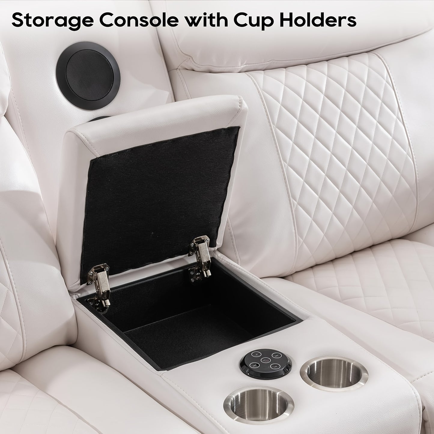 Power Recliner Sofa Set with Bass Speakers and LED Lights.