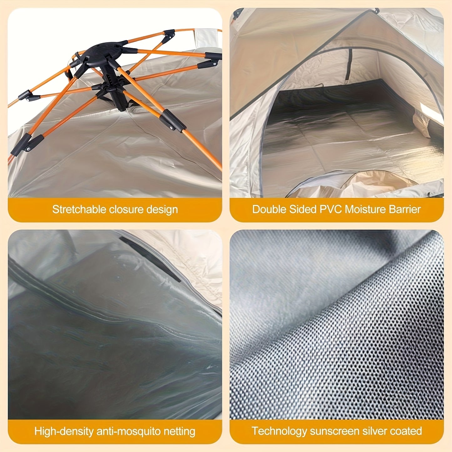 Automatic Pop Up Camping Tent 1-6-Person