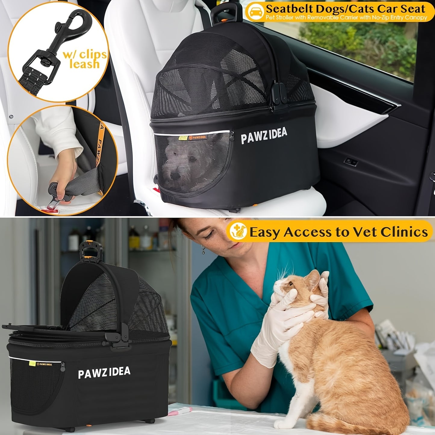 4-in-1 Pet Stroller Travel System for Small to Medium Dogs & Cats