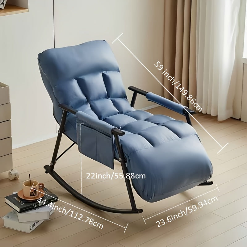 Casual Adjustable Folding Rock Chair - Outdoor Leisure Rocking Chair for Courtyard and Family Dual-use