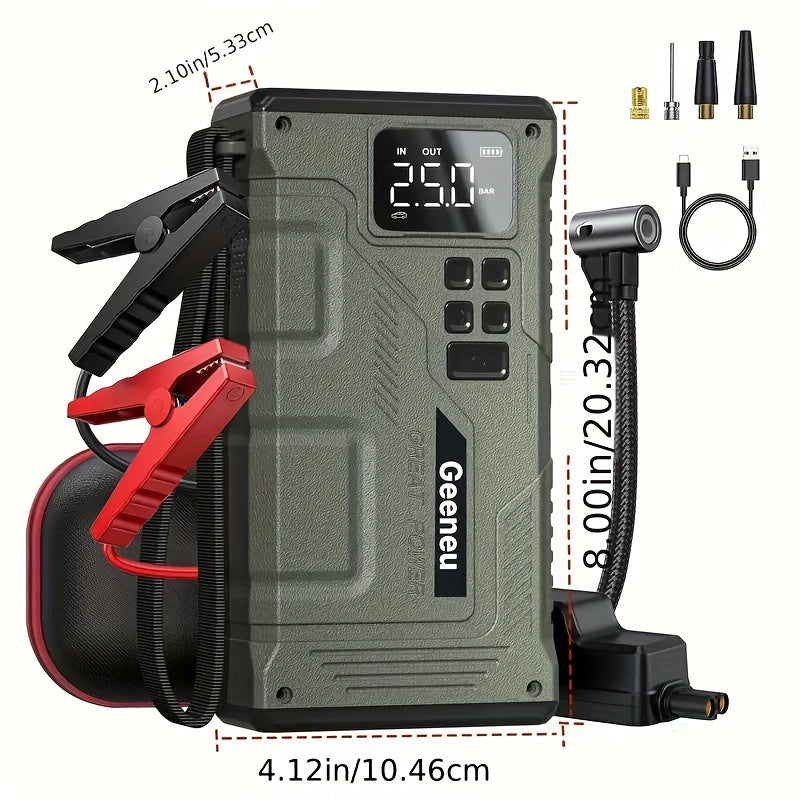 5000A Peak 150PSI Jump Starter With Air Compressor, Car Emergency.