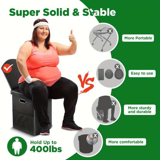 Portable Toilet for Adults 400lbs Capacity, 16.5in Height,
