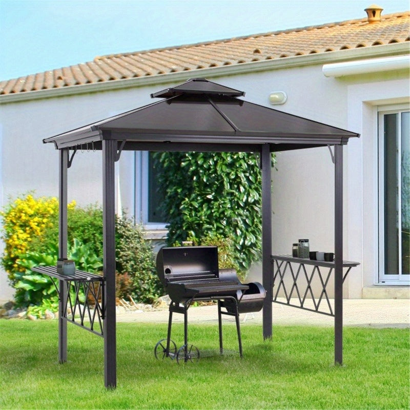Outdoor BBQ Grill Gazebo Pergola with Ventilated Roof,