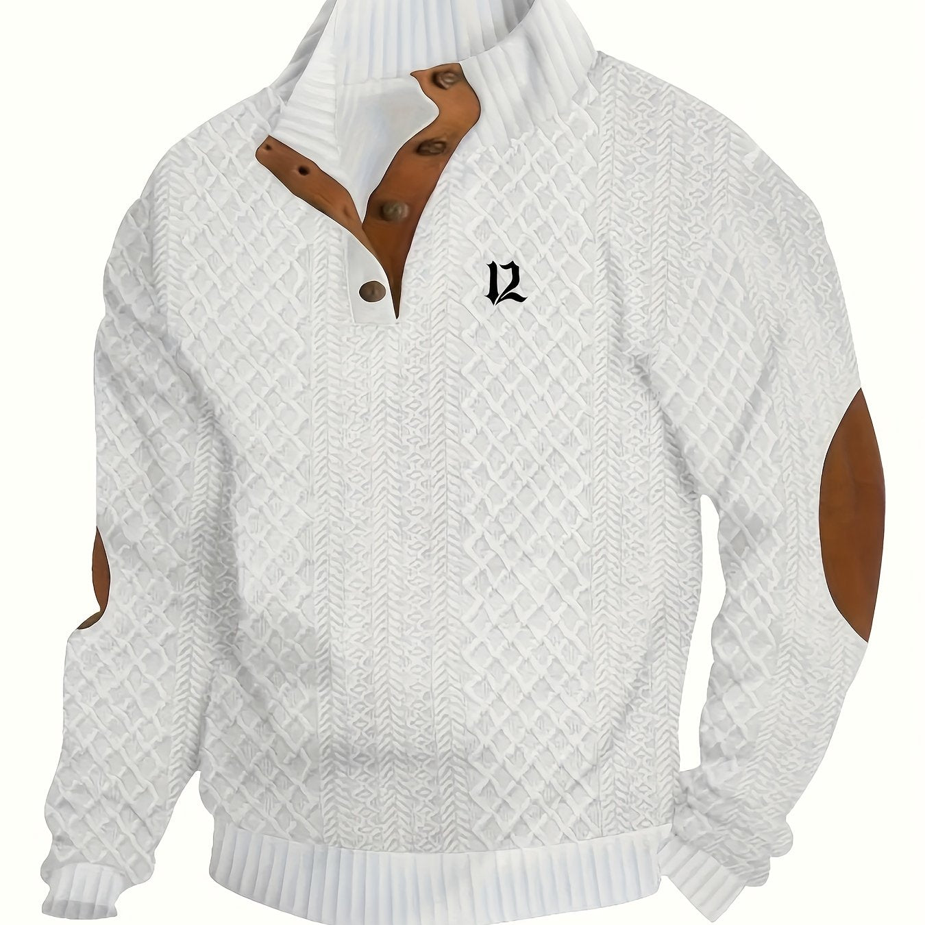 Men's Warm Shirt Soft Beige Knit,