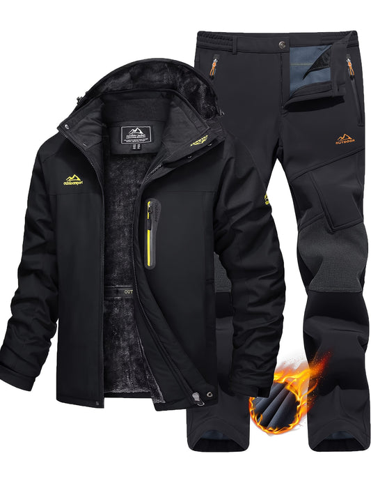 Men’s Winter Fleece Lined Jacket and Pants Set