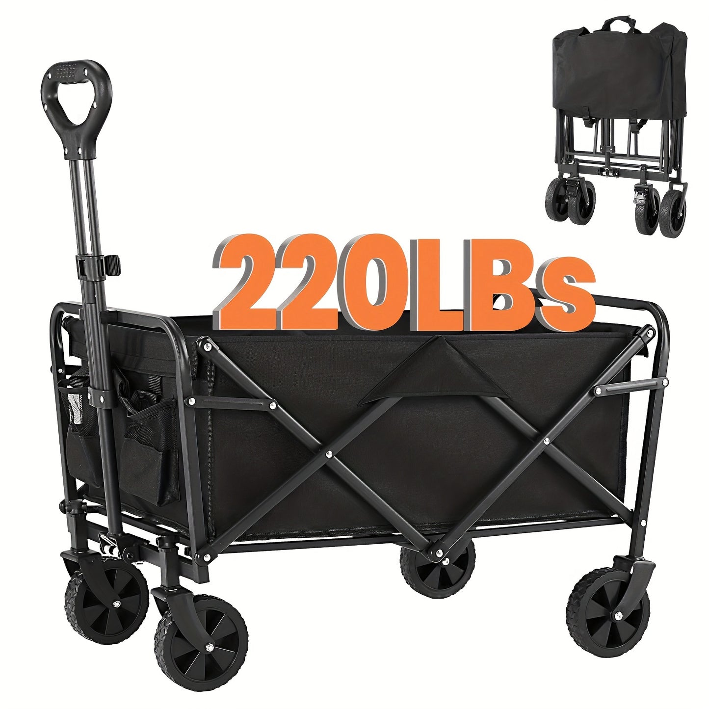 Foldable Wagon Cart, Big All-Terrain Wheels,