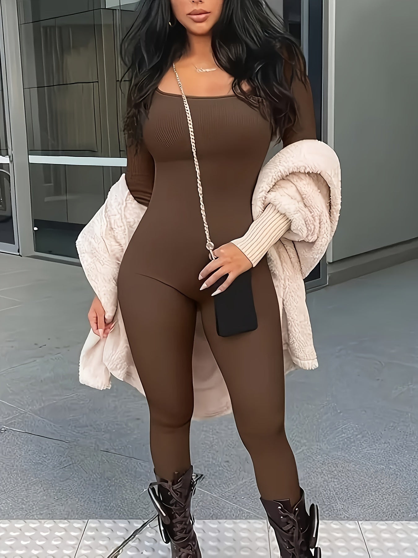 Two Pieces Seamless Ribbed Yoga Workout Jumpsuit.