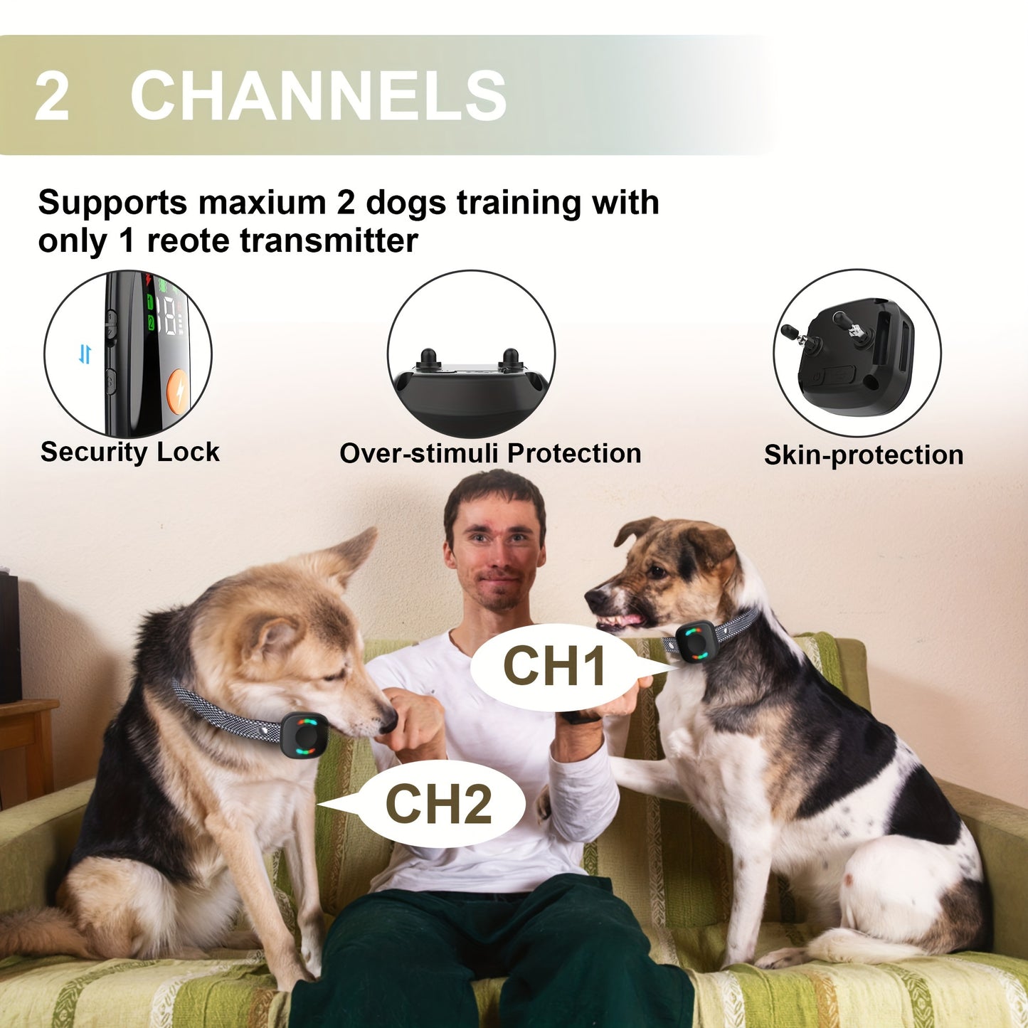 2 Dog Training Collar, 2800FT For 8-120lbs Dogs, Read More.