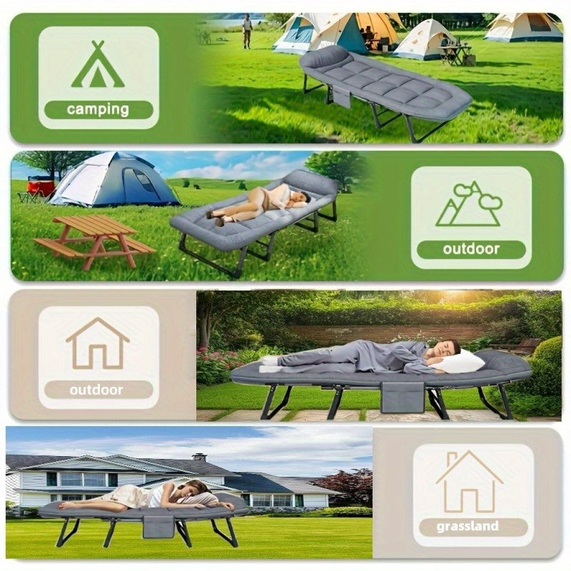 Only Outdoor 720 Lbs. Portable Folding Camping Bed with Comfortable Mattress And Pillows