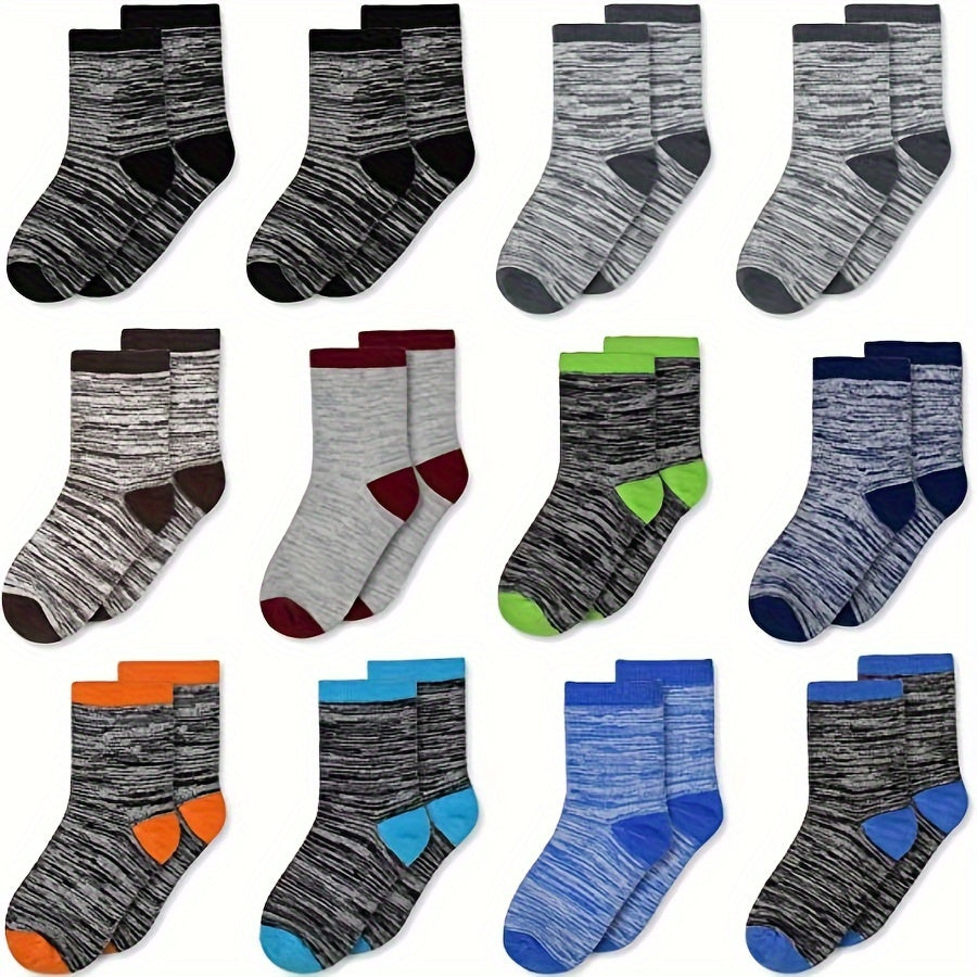 12 Pair Of Boy's Mid Crew Sport Socks, see more