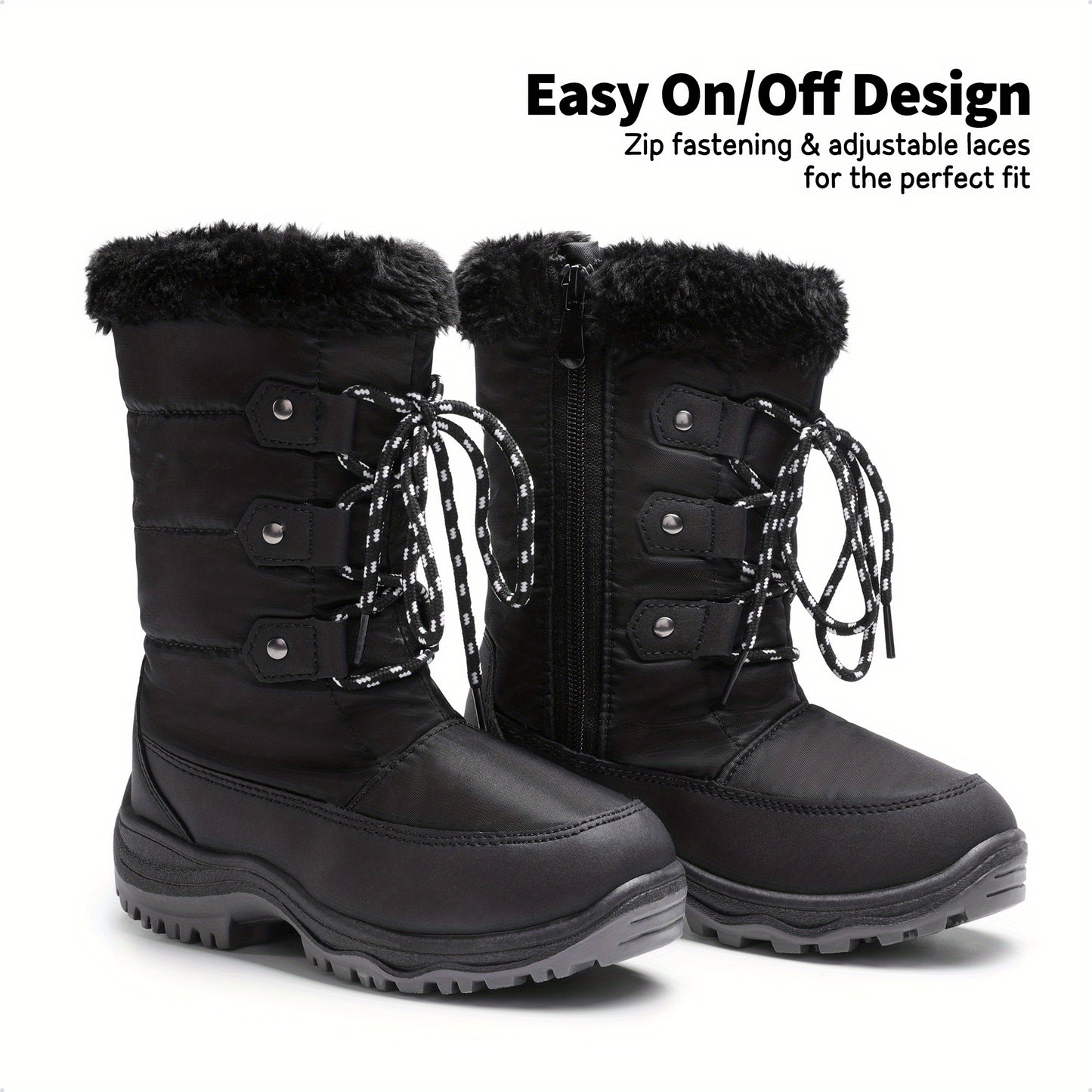 Girls Snow Boots, Warm & Cozy, Anti-Slip.