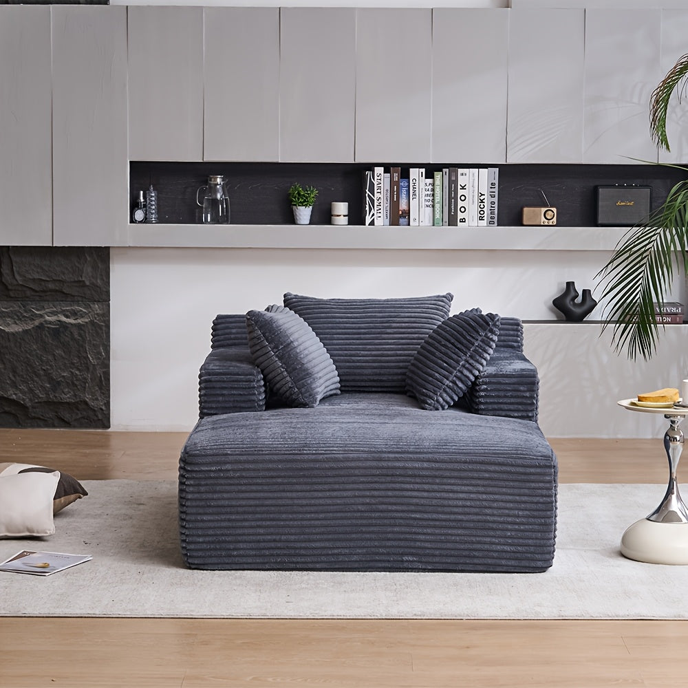 This Oversized 48, 62-inch Chaise Longue Chair Deep Seat Sofa Bed With Throw Pillows.