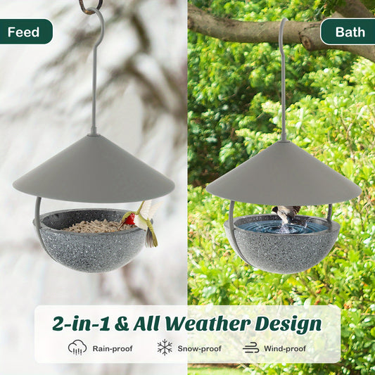 Outdoor Dome Metal Bird Feeder / Bath,