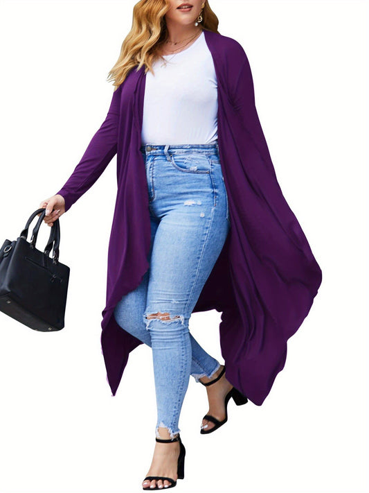 Plus Size Open Front Duster Cardigan, Read More