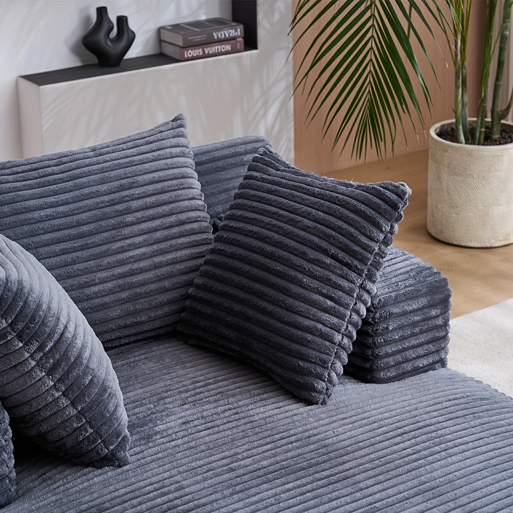 This Oversized 48, 62-inch Chaise Longue Chair Deep Seat Sofa Bed With Throw Pillows.