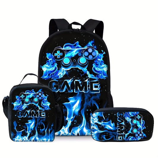 Lightweight 3pcs Stylish Black Backpack Set.