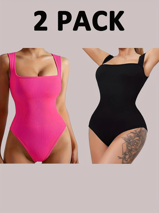 2 Pack Women's Bodysuit Tummy Control Tops Read More.