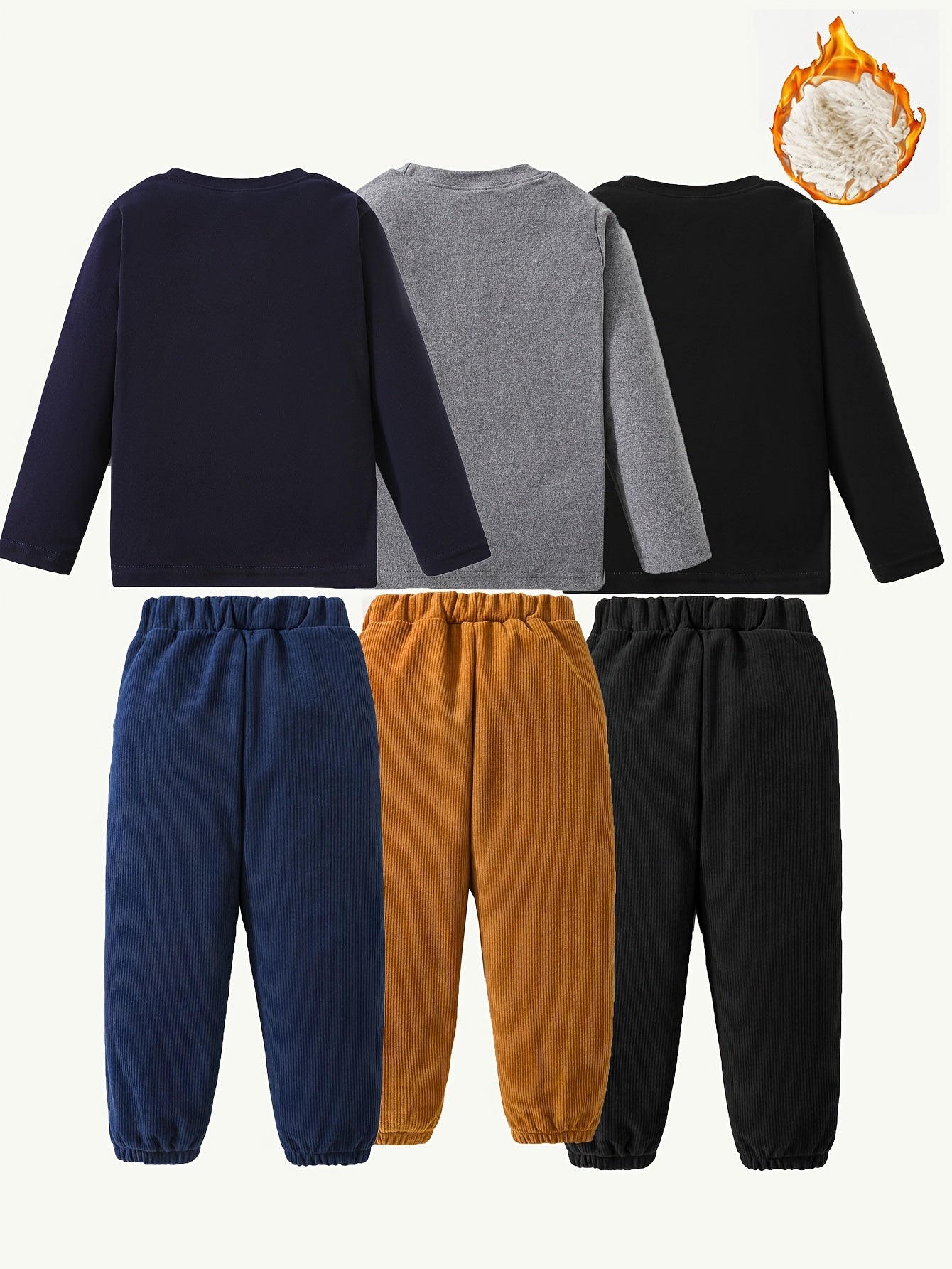 6pcs Boys' 3 Tops And 3 Pants for Outdoors Read More