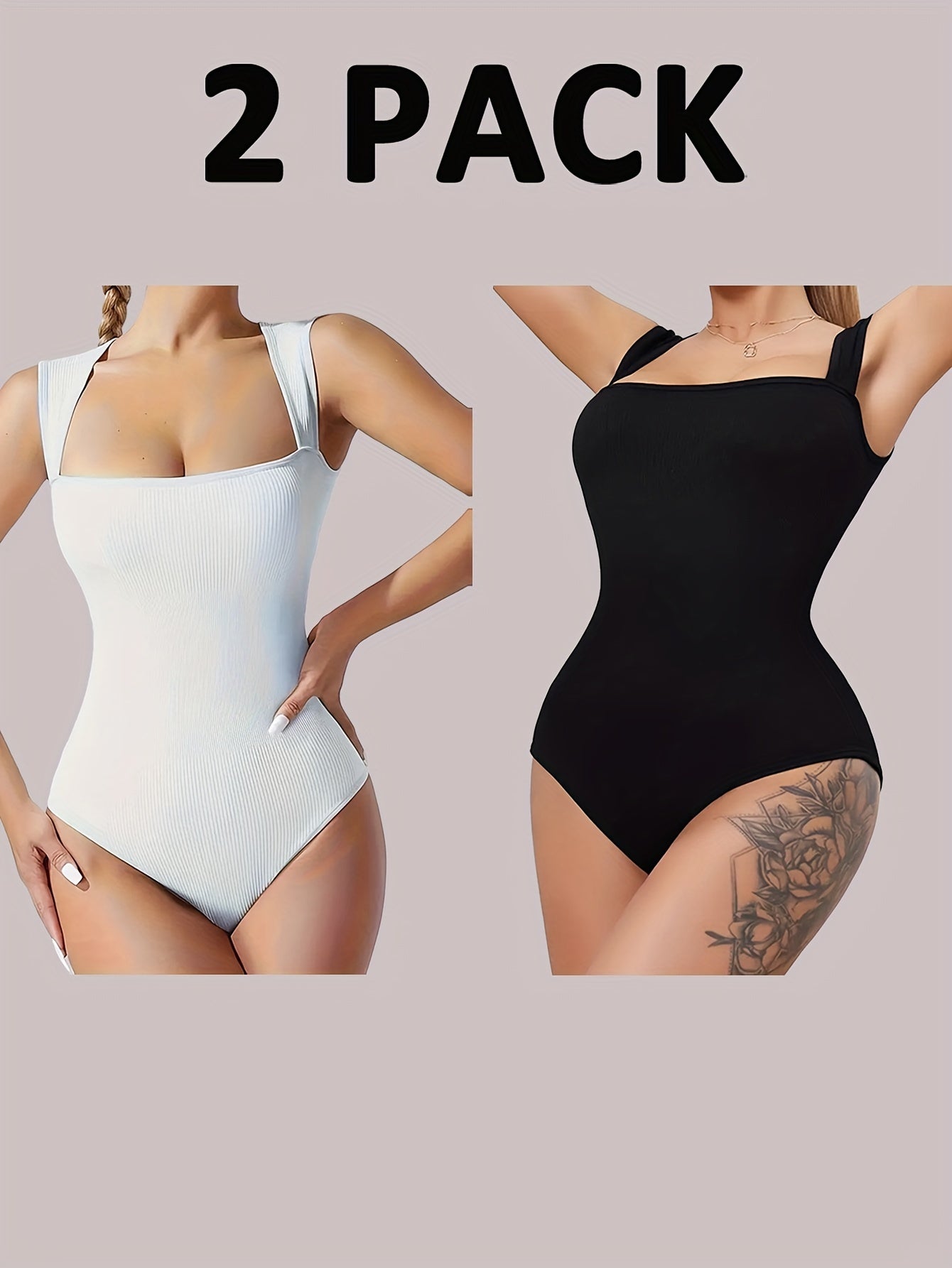 2 Pack Women's Bodysuit Tummy Control Tops Read More.