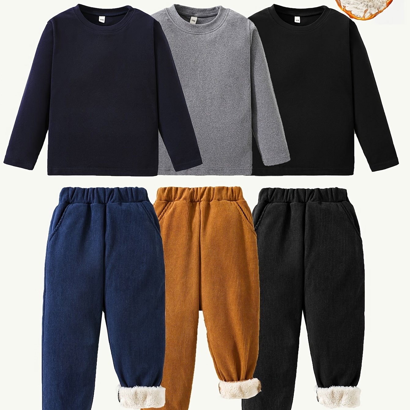 6pcs Boys' 3 Tops And 3 Pants for Outdoors Read More