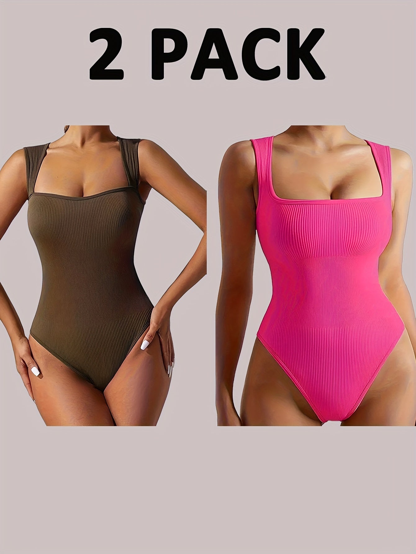 2 Pack Women's Bodysuit Tummy Control Tops Read More.