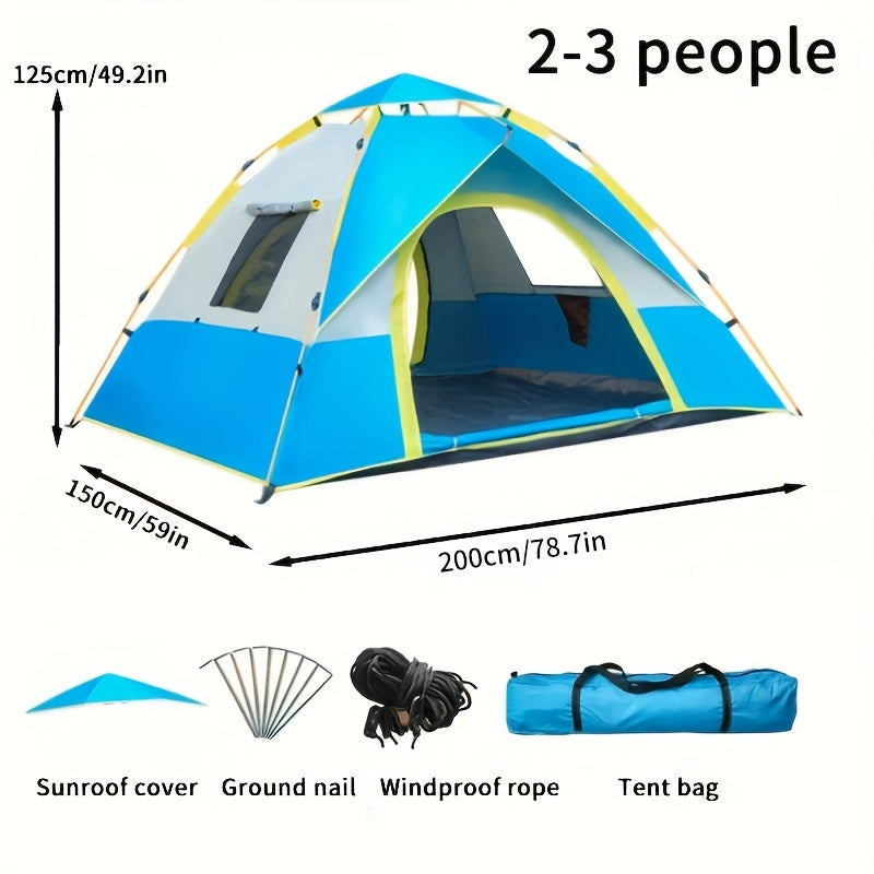 All Season Automatic Pop Up Camping Tent for 2 to 4 People