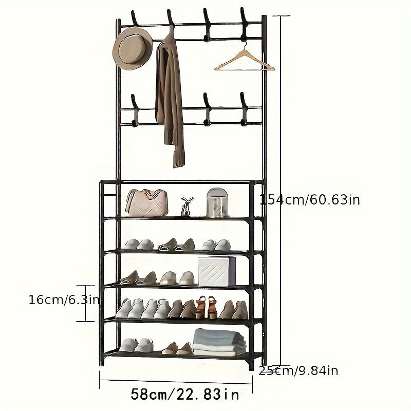 1pc Versatile 4/5 Tier Coat Rack with Shoe Shelf  Read More.