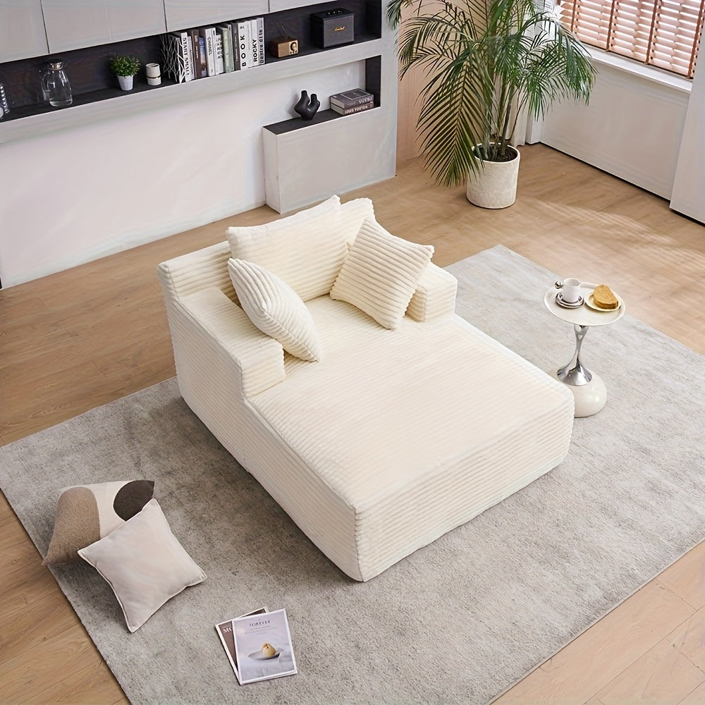 This Oversized 48, 62-inch Chaise Longue Chair Deep Seat Sofa Bed With Throw Pillows.