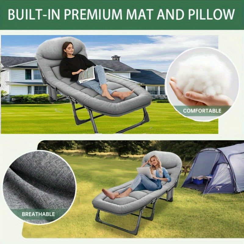Only Outdoor 720 Lbs. Portable Folding Camping Bed with Comfortable Mattress And Pillows