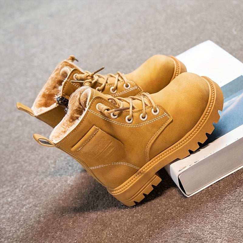 Boy's and Girl's Fashionable Boots With Fleece Lining.