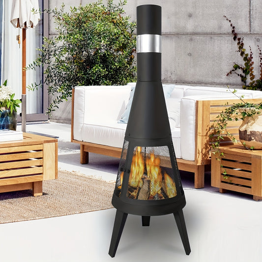 Cozy Patio Chiminea - Outdoor Wood Burning Fireplace.
