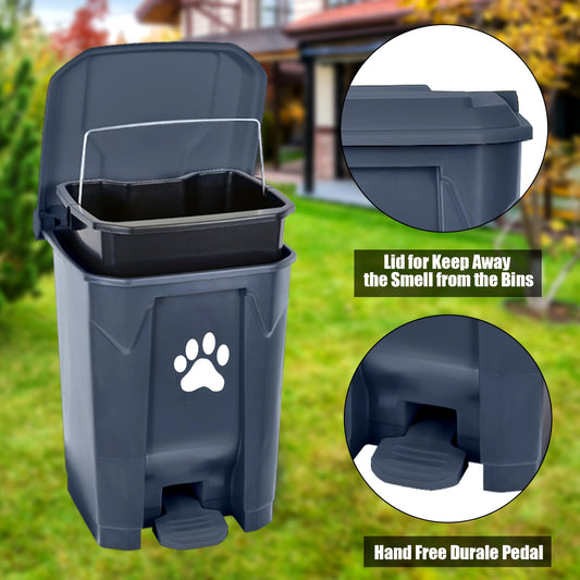 Dog/Cat Poop Trash Can Outdoors Pet Waste Station with Lid. Read More