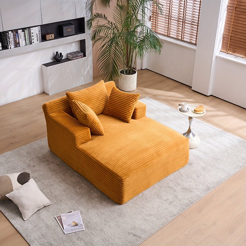 This Oversized 48, 62-inch Chaise Longue Chair Deep Seat Sofa Bed With Throw Pillows.