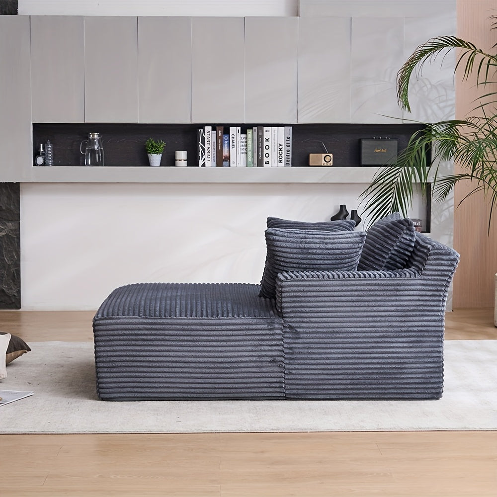 This Oversized 48, 62-inch Chaise Longue Chair Deep Seat Sofa Bed With Throw Pillows.